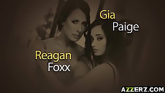 Reagan Foxx를 위한 핫한 쓰리썸 마사지 얼굴에 정액을 뿌리다