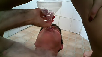 Femdom Mistress Forces Grandpaps To Drink From A Funnel