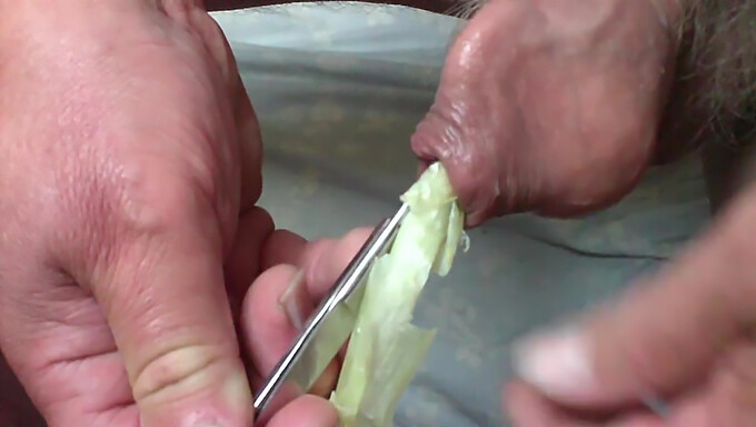 Amateur Gay'S Sex Toy Experience With Spring Onion And Scissors!