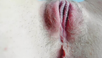 Teen (18+) Enjoys Close-Up View Of Hairy Pussy