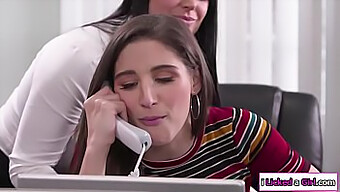 Two Lesbians Give An Oral Blowjob And Use A Sex Toy To Pleasure Their Office Manager